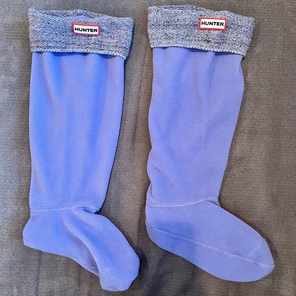 Hunter Tall Boot Lavender Fleece Welly Socks Womens Size ML (8-10)